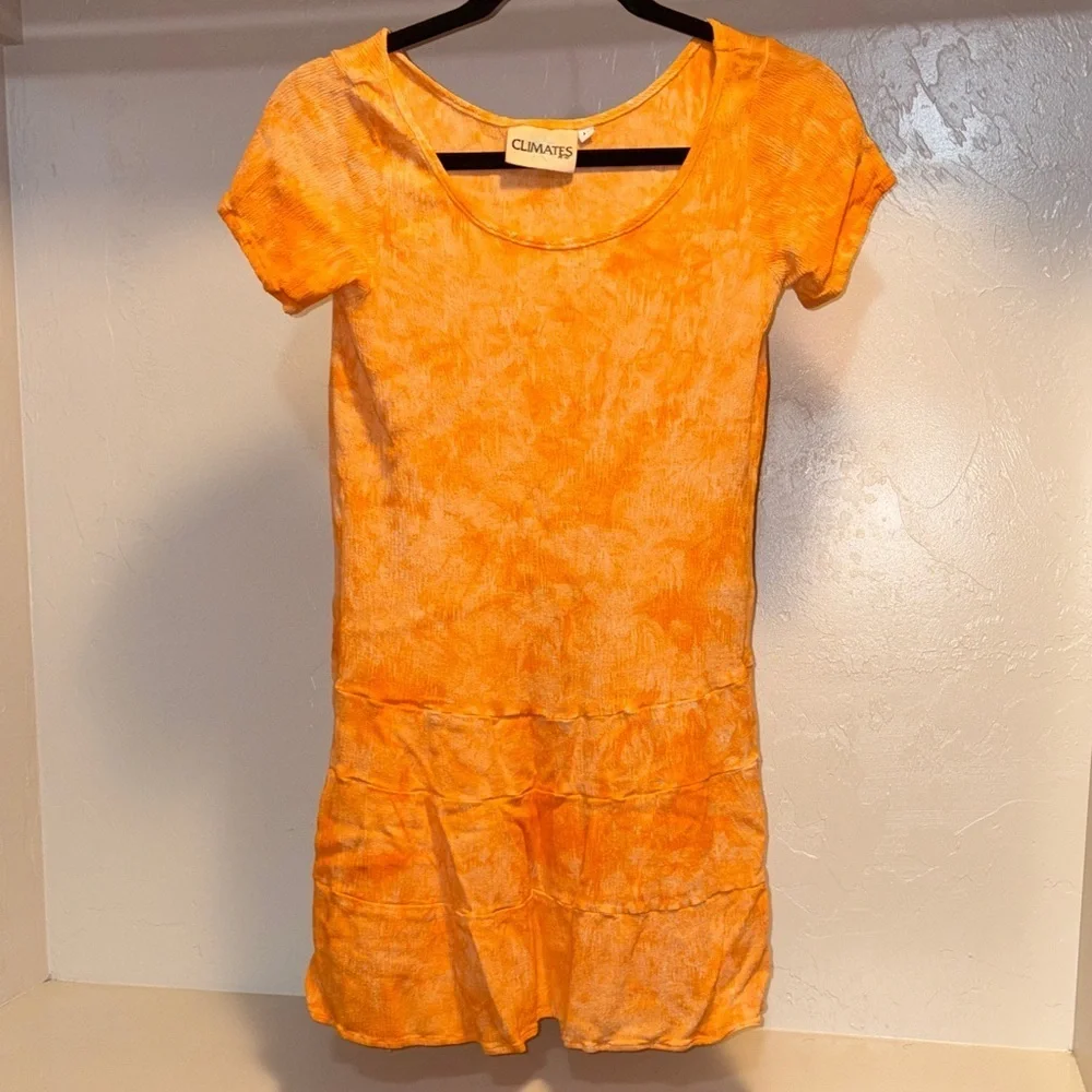 CIMARRS Orange Tie-Dye Mini Dress
